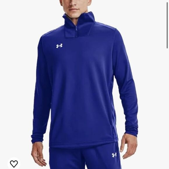 Under Armour Men's UA Command ¼ Zip Top Royal Blue 2XL Nwt - Picture 2 of 6